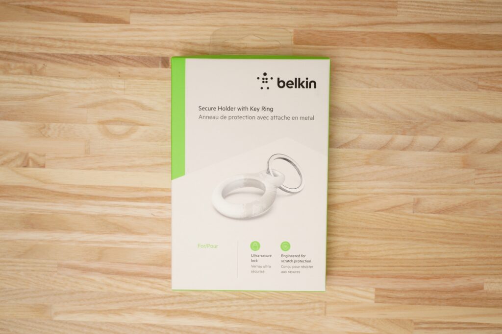 Belkin AirTag用キーリング付きセキュアホルダーの外箱
