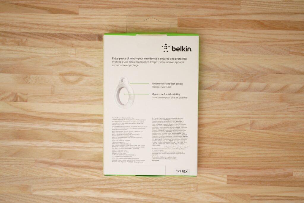 Belkin AirTag用キーリング付きセキュアホルダーの商品説明