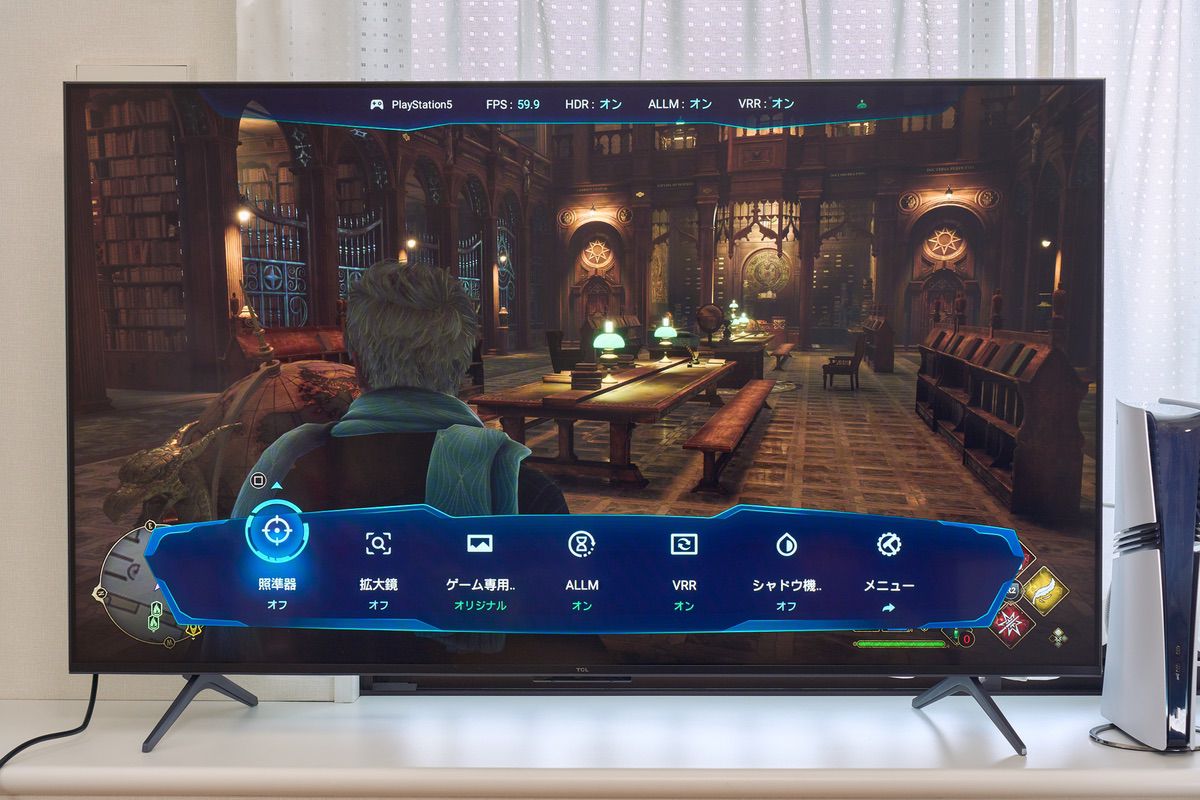 TCL 55Q7CのGame Acceleratorモードでプレイしている